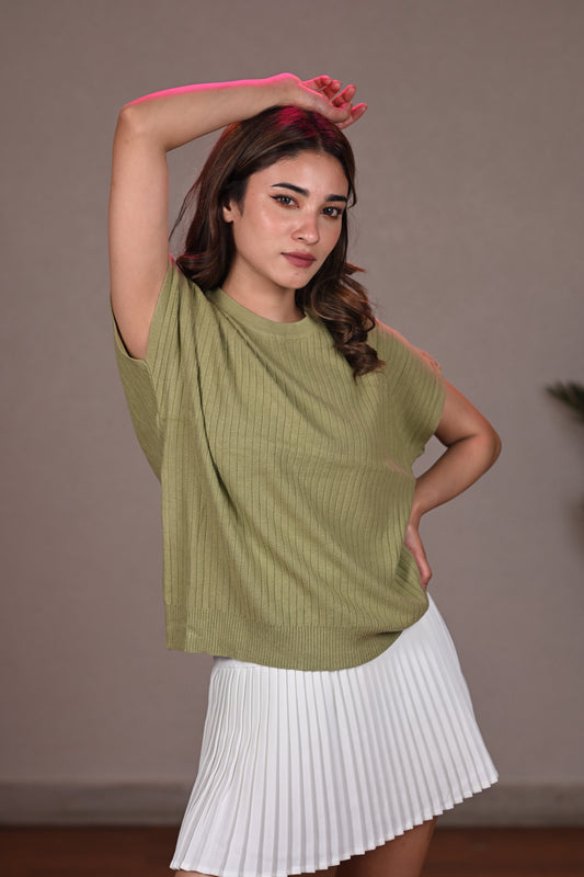 WOVEN TOP IN OLIVE COLOR