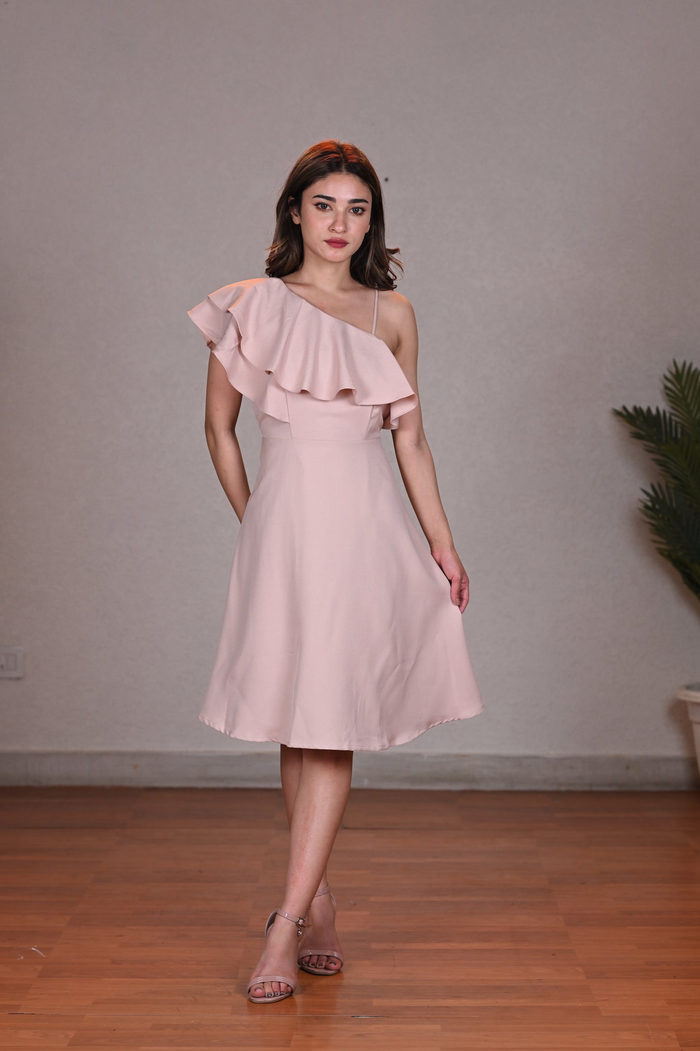 PINK SHORT DRESS POLYSTER